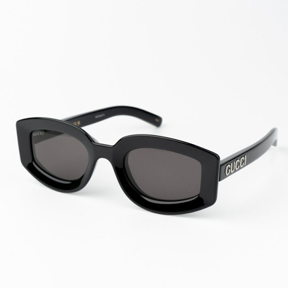 NEW Gucci GG1719S 001 Black Grey Women Square Sunglasses GG 1719S